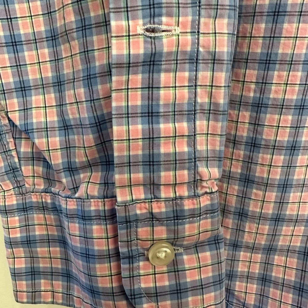 Mens RALPH LAUREN Blue/Pink Plaid Long Sleeve Button Front Shirt Size M - Picture 5 of 7